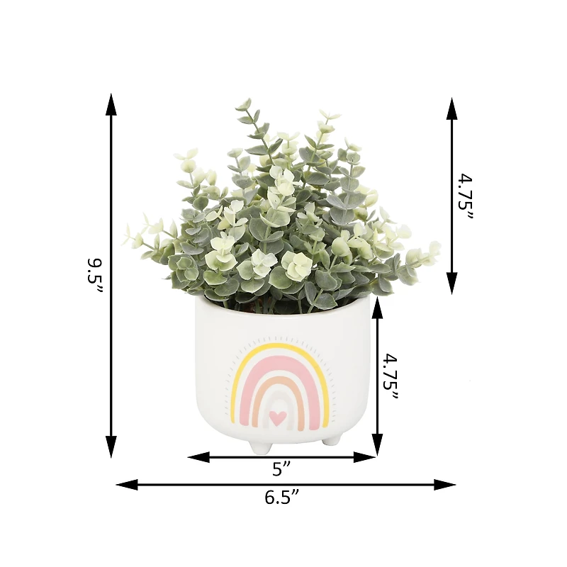 Flora Bunda® Eucalyptus In 4.75" Double Rainbow Footed Pot