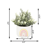 Flora Bunda® Eucalyptus In 4.75" Double Rainbow Footed Pot