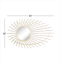 CosmoLiving by Cosmopolitan Gold Metal Contemporary Wall Mirror, 34" x 22" x 1"