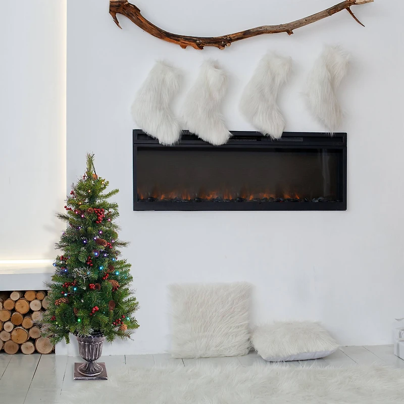 4ft. Pre-Lit Crestwood® Spruce Artificial Christmas Entrance Tree, Twinkly™ LED Lights