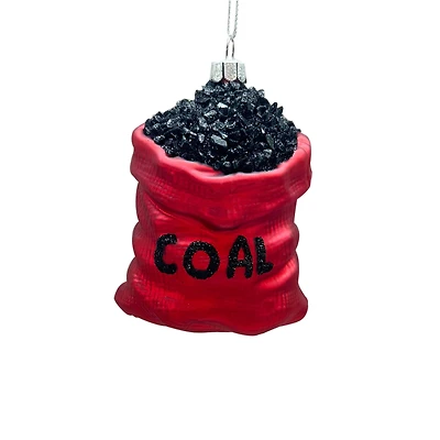 3.75" Red & Black Coal Sack Glass Ornament by Ashland®
