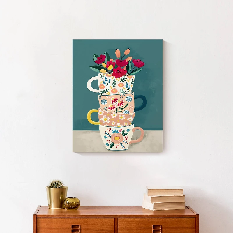 Floral Mugs Canvas Wall Art