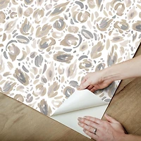 RoomMates Neutral Brushstroke Leopard Peel & Stick Wallpaper