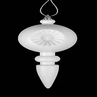 4ct. 7.5" Matte White Retro Reflector Shatterproof Christmas Finial Ornaments