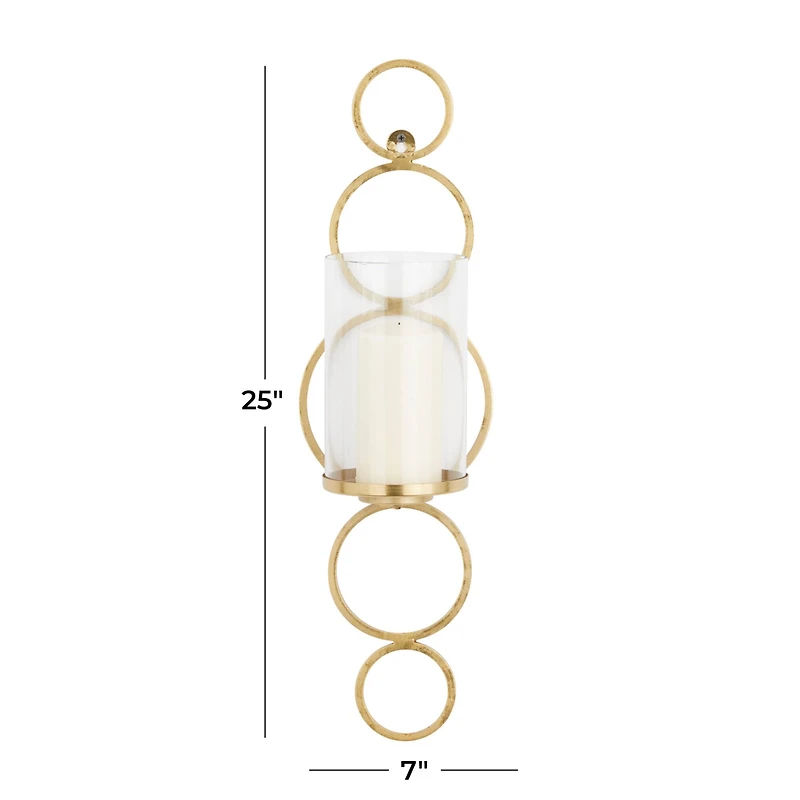 CosmoLiving by Cosmopolitan 25" Gold Glam Wall Sconce
