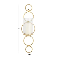 CosmoLiving by Cosmopolitan 25" Gold Glam Wall Sconce