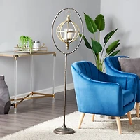 Black Metal Eclectic Candle Holder Lantern, 60" x 15" x 12"