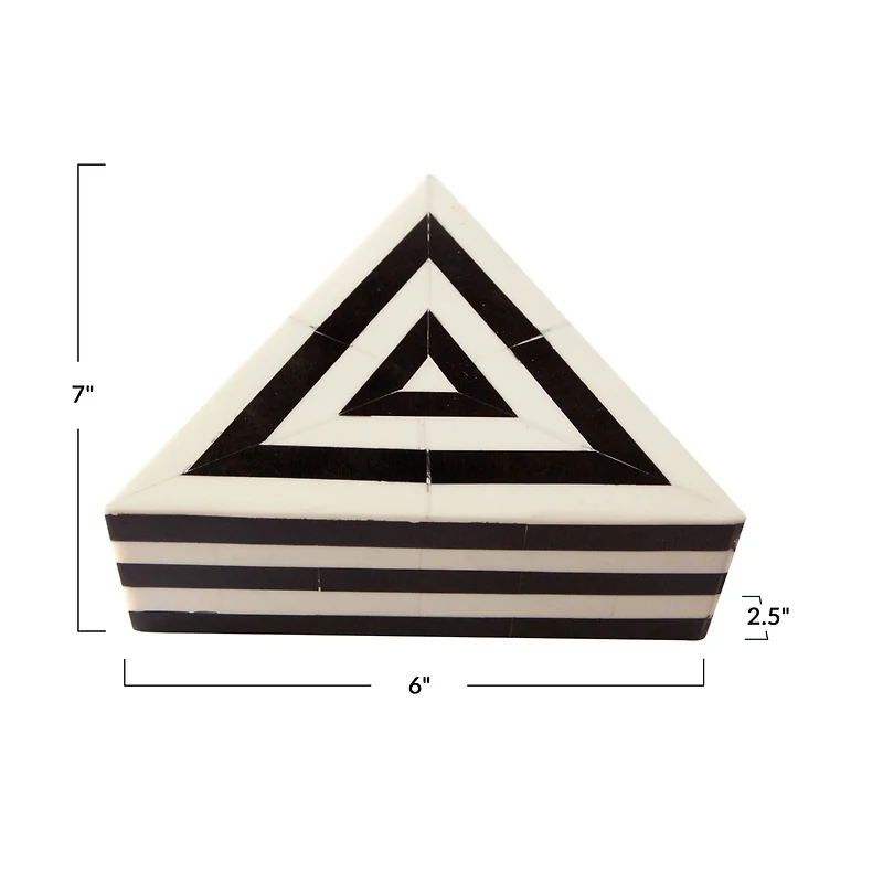 Hello Honey® 7" Black & White Striped Triangular Box