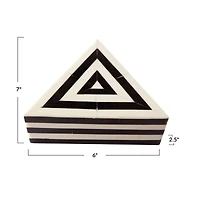 Hello Honey® 7" Black & White Striped Triangular Box