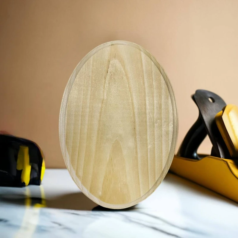 7" Unfinished Pinewood Oval Plaque by Make Market®