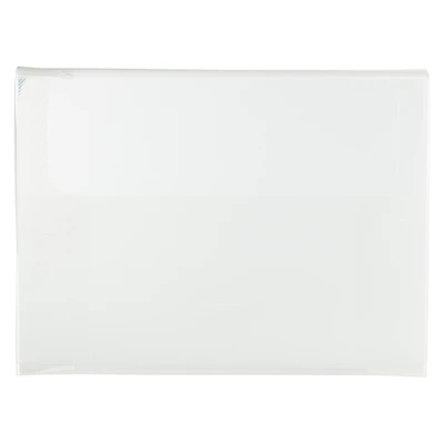 JAM Paper Clear Grid Letter Booklet Plastic Portfolio with Tuck Flap Closure 9.5" x 12.375"