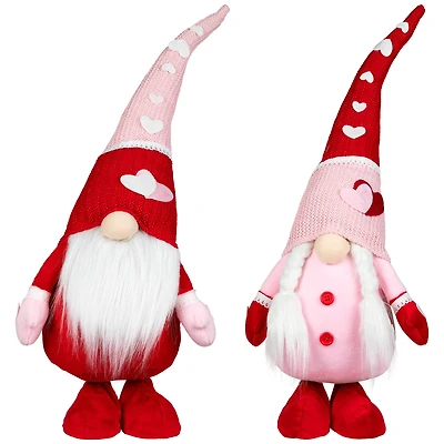 23" Gnomes with Knitted Hats Valentine's Day Decoration Set