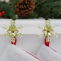 Original MantleClip® Gold Snowflake Icons Stocking Holders, 2ct.