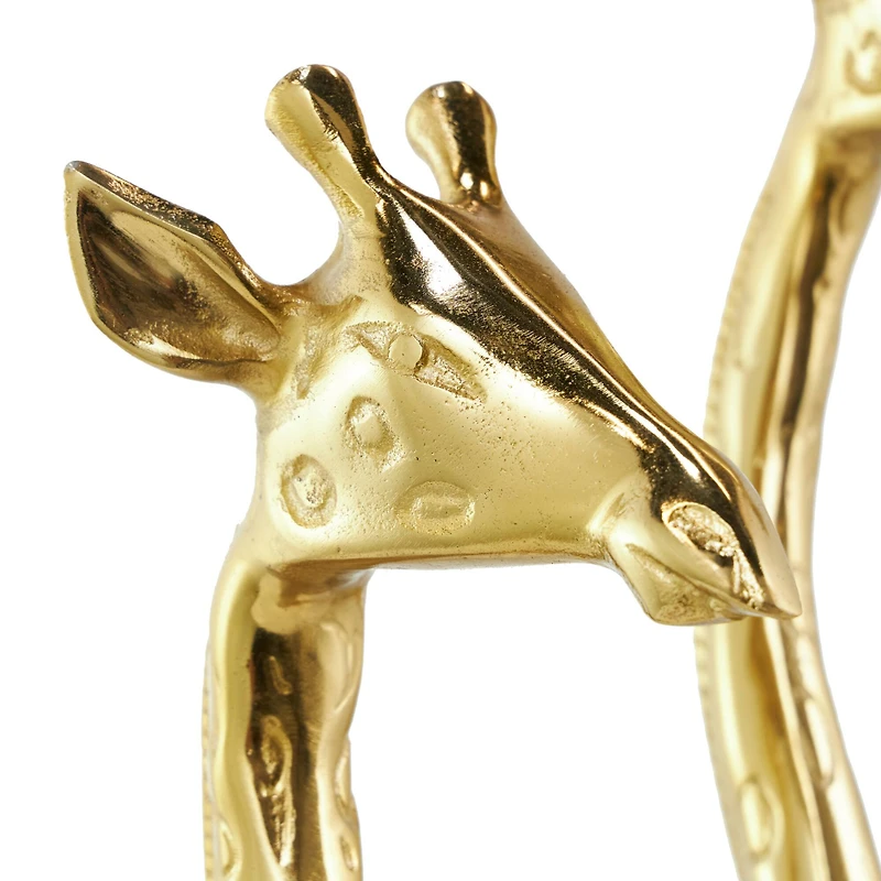 Gold Aluminum Giraffe Sculpture Set