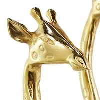 Gold Aluminum Giraffe Sculpture Set