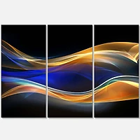 Designart - 3D Gold Blue Wave Design