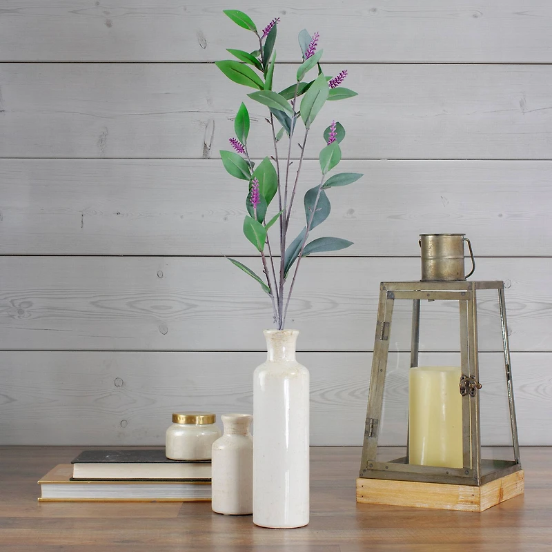 Green And Purple Artificial Lavender Floral Spray