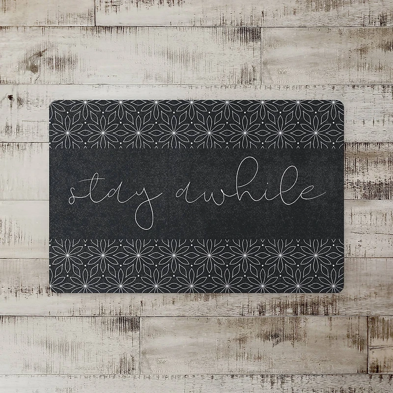Stay Awhile Flowers 27" x 18" Floor Mat