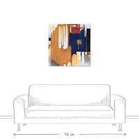 Orange Blue Abstract 30" x 30" Canvas Wall Art
