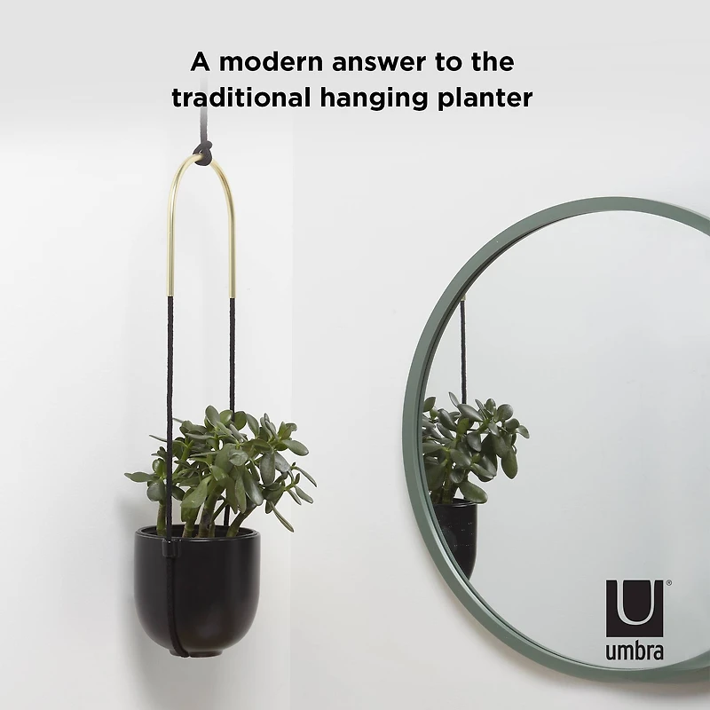 Umbra Black Bolo Hanging Planter