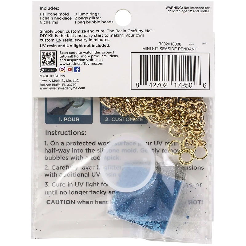 Jewelry Made By Me Resin Craft Seaside Pendant Mini Kit