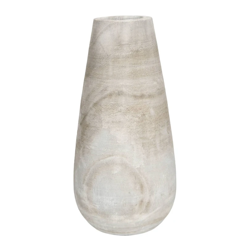 Hello Honey® 15" Paulownia Wood Gray Wash Vase