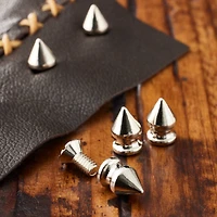 12 Packs: 6 ct. (72 total) Nickel Finish Spikes & Screws for Leather by ArtMinds™