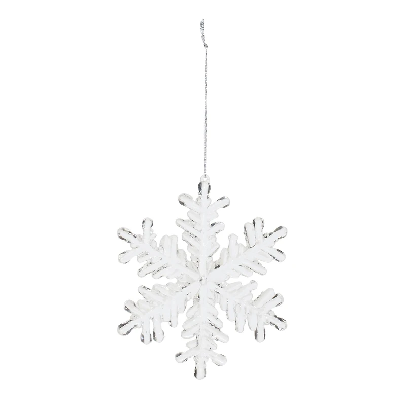 5.5" Clear Acrylic Snowflake Ornaments, 12ct.