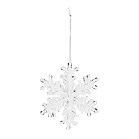 5.5" Clear Acrylic Snowflake Ornaments, 12ct.