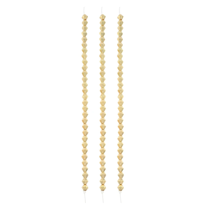 Gold Metal Faceted Bicone Beads, 4mm by Bead Landing™