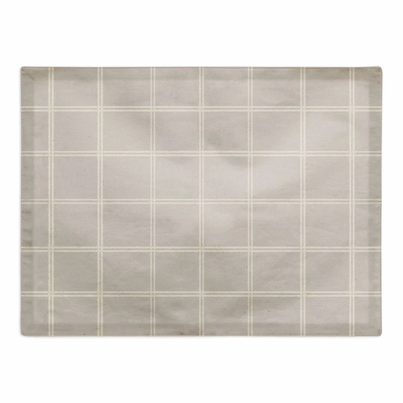 Gray & White Check Cotton Twill Placemat