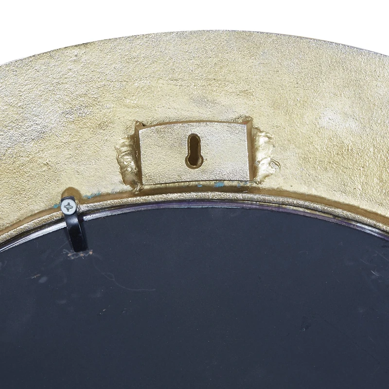 36" Gold Aluminum Contemporary Round Wall Mirror