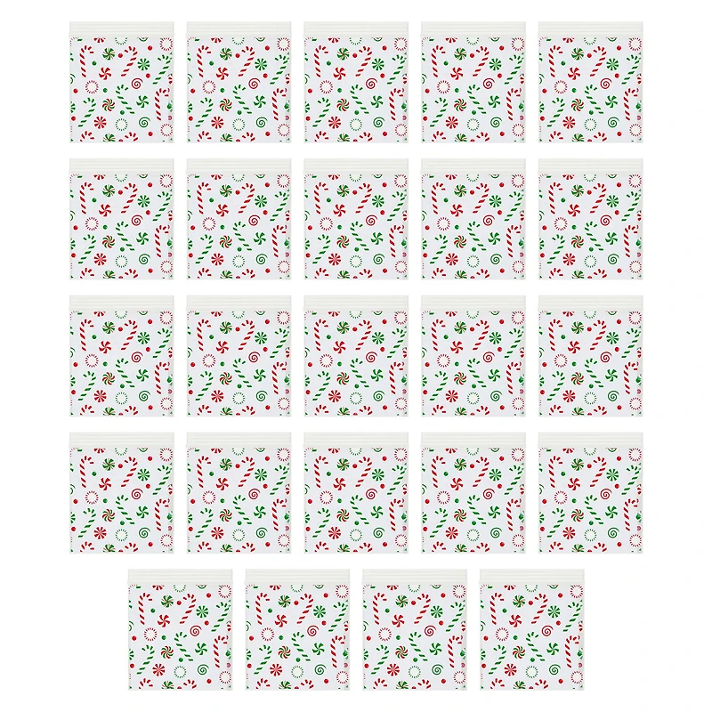 Candy Cane & Peppermints Zipper Treat Bags, 24ct. by Makery™