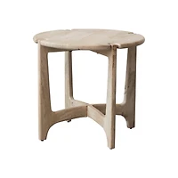 Hello Honey® 21.5" Natural Mango Wood Table with Interlocking Base & Bleached Finish