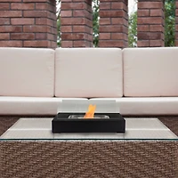 13.75" Bio Ethanol Ventless Portable Tabletop Fireplace with Flame Guard