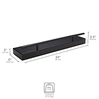 Melannco MDF & Metal Railing 24" Shelf