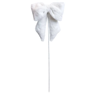24" White Faux Fur Bow Stem by Ashland®