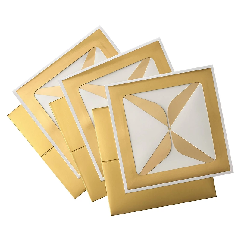 6 Packs: 3 ct. (18 total) Gold Treat Boxes with White Trim by Celebrate It®