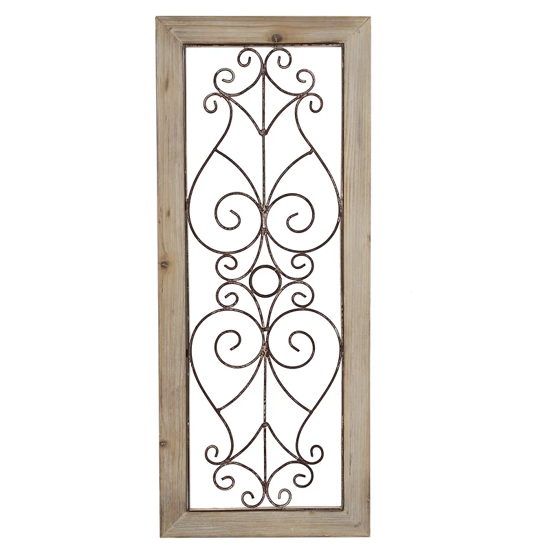 Hastings Home 50" Metal & Wood Wall Hanging Panel