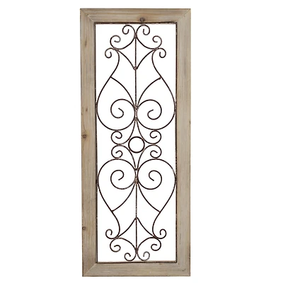 Hastings Home 50" Metal & Wood Wall Hanging Panel