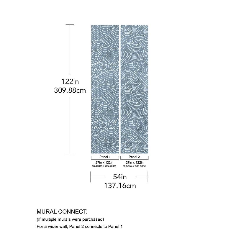 Katie Hunt Ocean Blue Waves Wall Mural