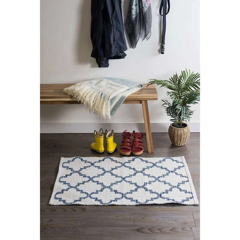 DII® Blue Lattice Hand-Loomed Rug, 2ft. x 3ft.