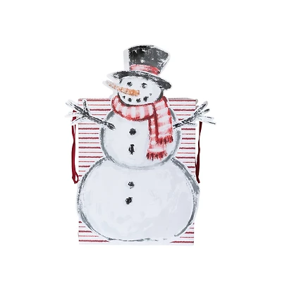 Hello Honey Multicolor Snowman & Christmas Tree Printed Paper Diecut Gift Bags, 2ct.