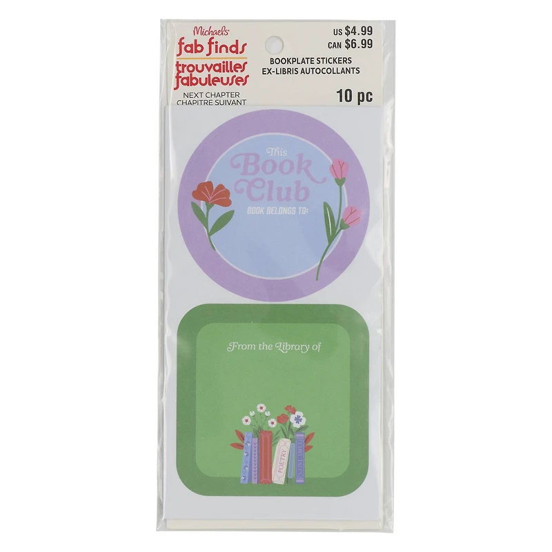 Purple & Green Bookplate Stickers by Fab Finds