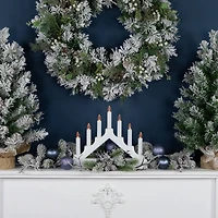 13.5" Pre-Lit LED 7-Tier White Candelabra Christmas Decoration