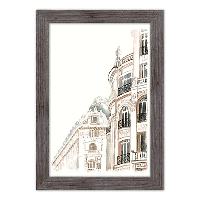 Watercolor Buildings 16" x 24" Western Gray Framed Print