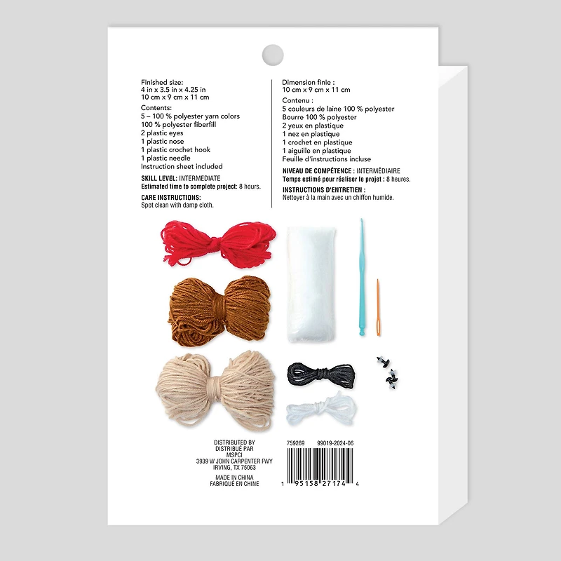 Intermediate Hedgehog Amigurumi Crochet Kit by Loops & Threads®