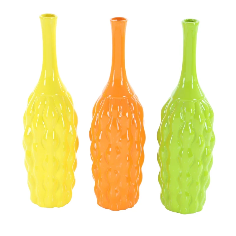 The Novogratz 18" Bright Ceramic Coastal Vase Set