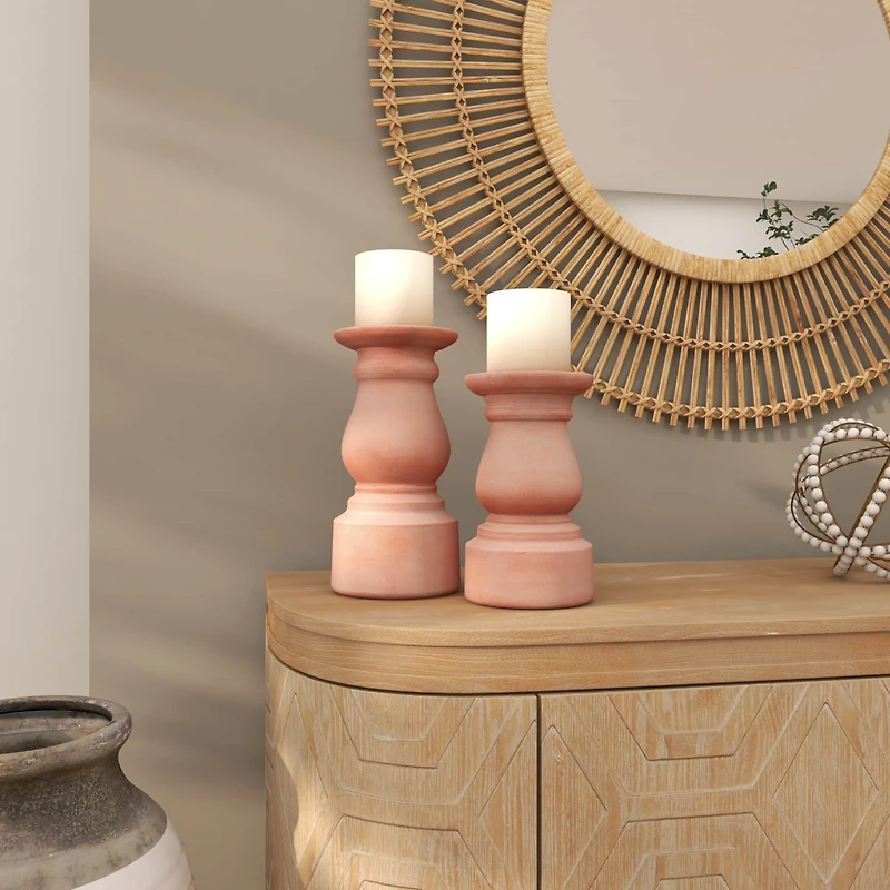 Terra Cotta Candle Holder Set