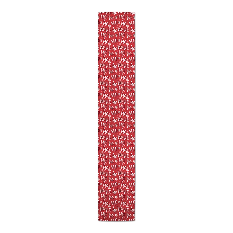 90'' Ho Ho Ho Pattern Cotton Twill Runner